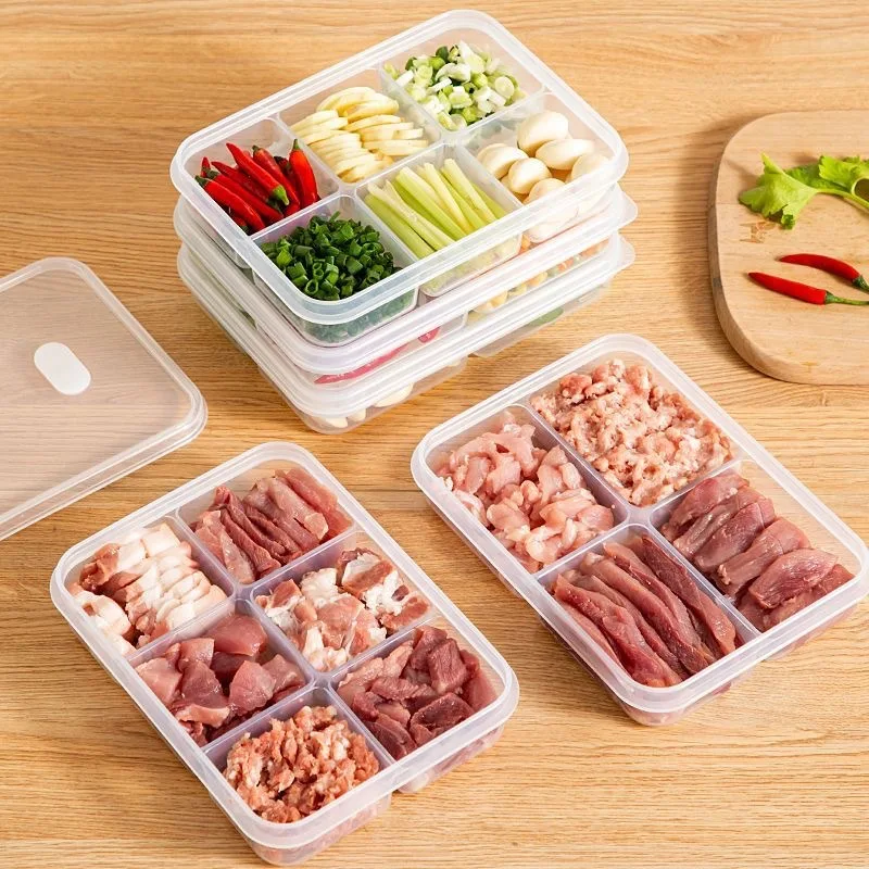 Narrow Compartment Food Storage Containers for The Fridge Designed for Frozen Meats And Suitable for Vegetables And Fruits 6 – Grid
