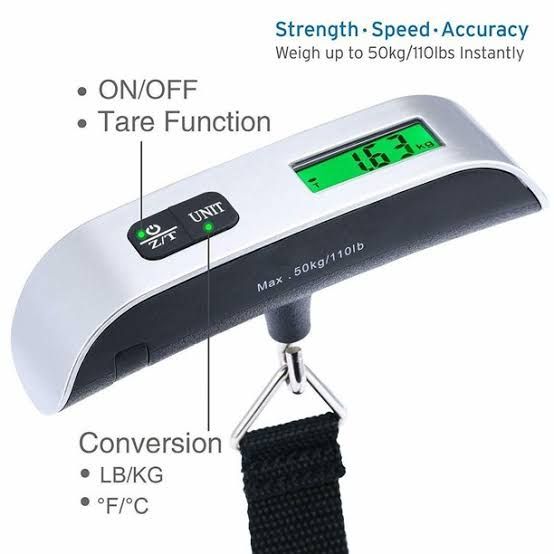 Portable Scale Digital LCD Display 110lb/50kg Electronic Luggage Scale