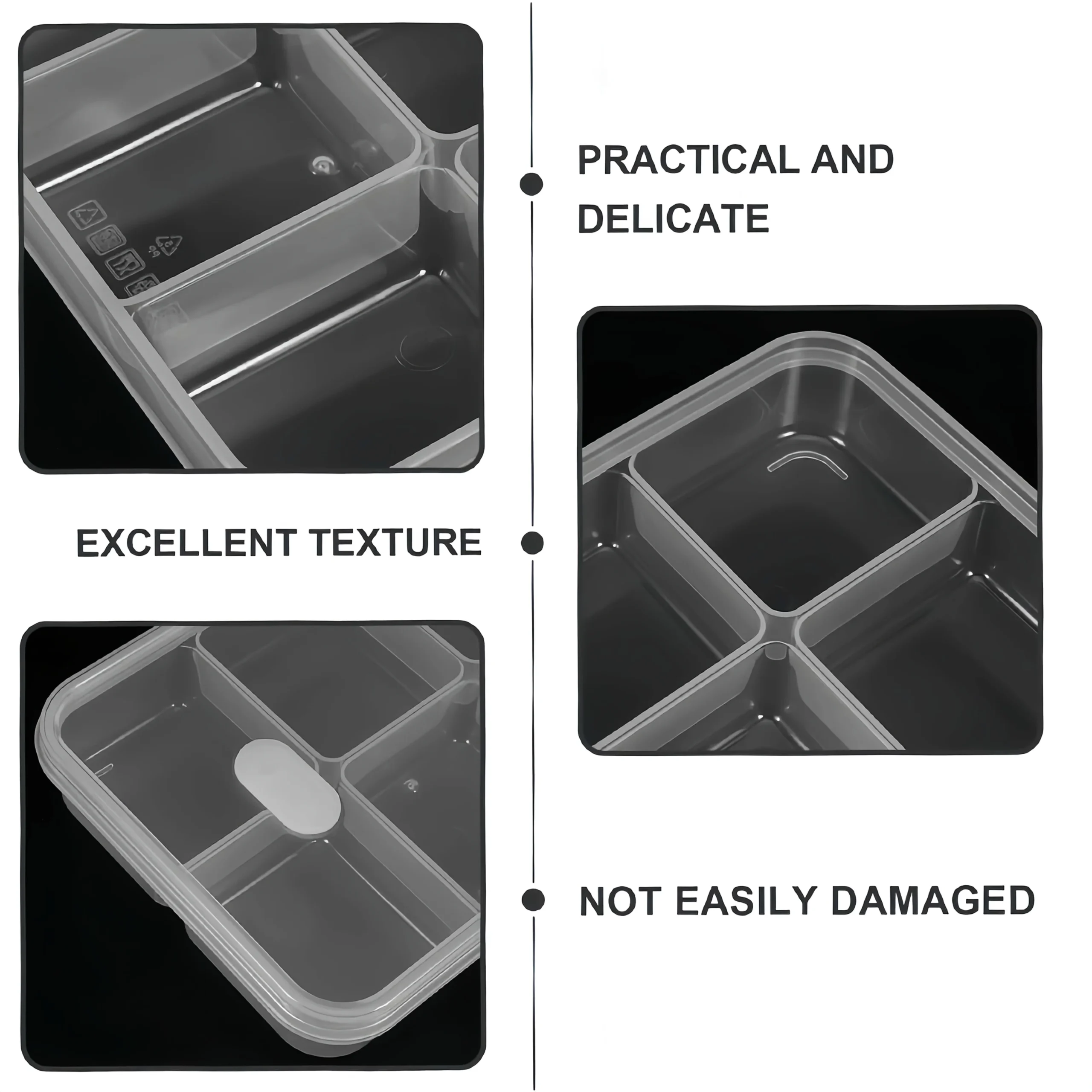 Narrow Compartment Food Storage Containers for The Fridge Designed for Frozen Meats And Suitable for Vegetables And Fruits 6 – Grid