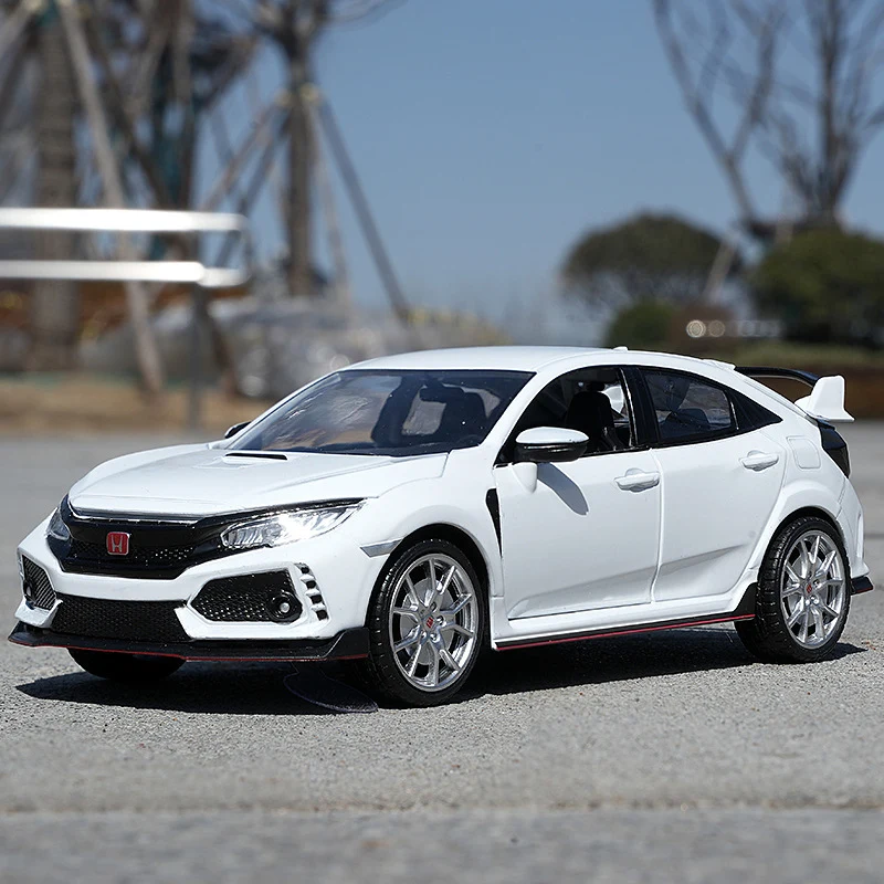 1:24 HONDA CIVIC TYPE R Alloy Sports Car Model Diecast Toy Racing Car Model Sound and Light