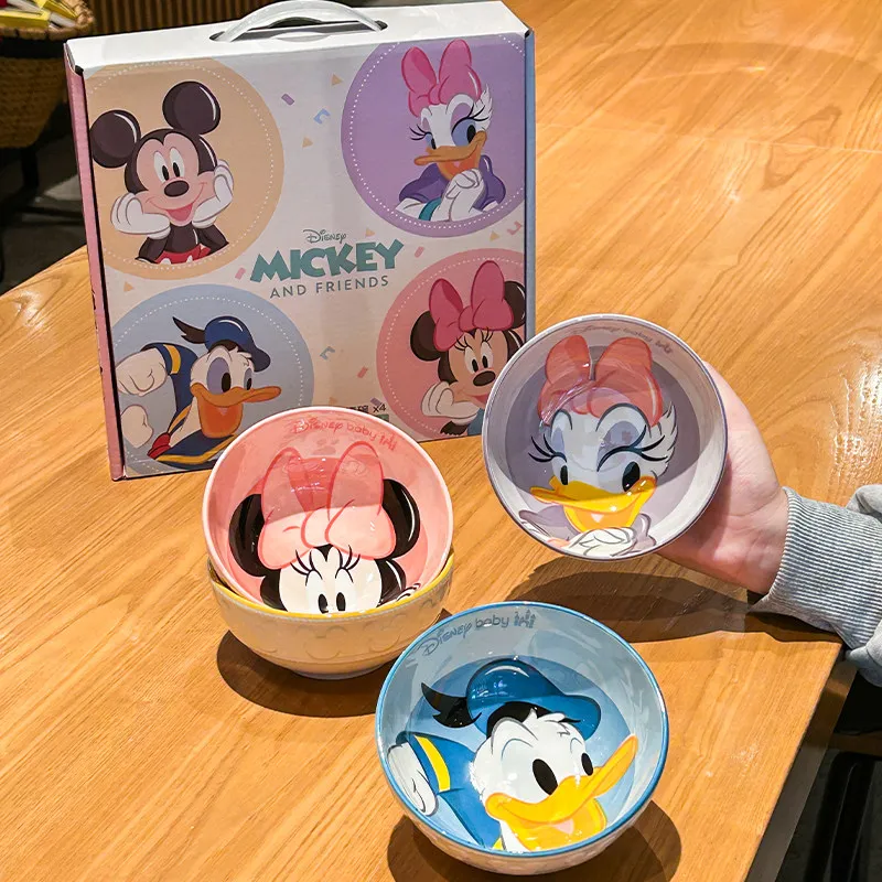 Disney Cute Mickey Minnie Dinner Bowls Set of 4