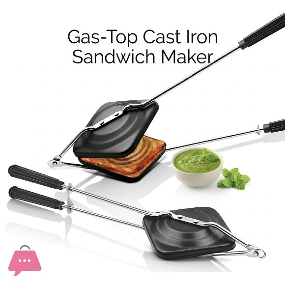 AluminiumNon-Stick Coated Gas Stove Compatible Hand Toaster Sandwich Maker