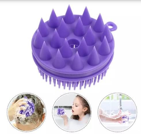 Silicone 2 in 1 Double Sided Multipurpose Shampoo Brush Body Scrubber Hair Scalp Massager