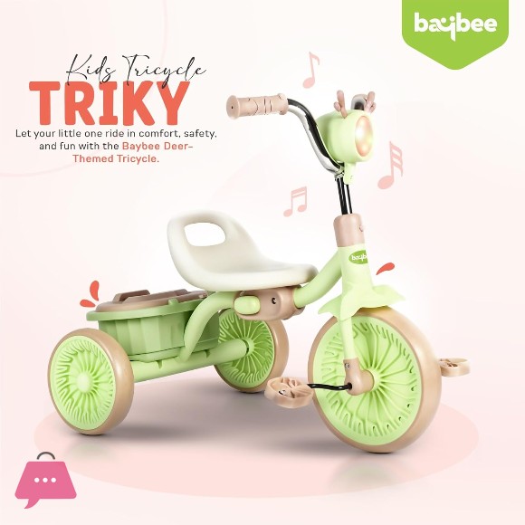 Baby Tricycle for Kids 2-5 Years Foldable Kids Cycle with Light and Music