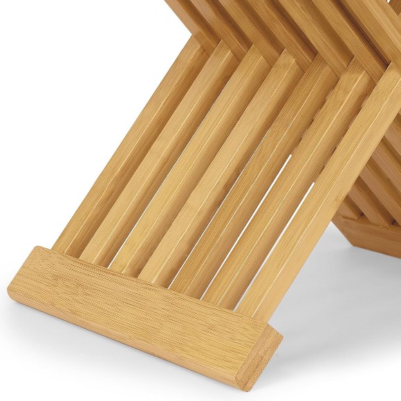Bamboo Waterproof Folding Stool Multi-Use Seat for Bathroom and Steam Sauna Room