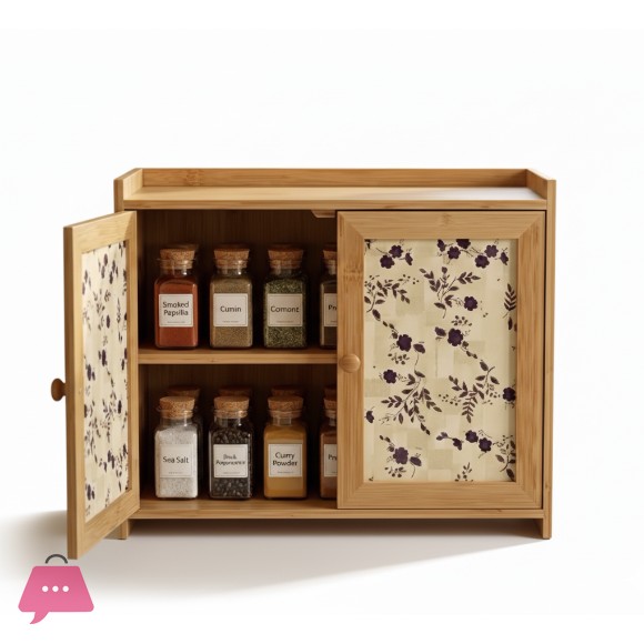 Bamboo Wood 2-Tiered Kitchen Pantry & Cabinet Counter