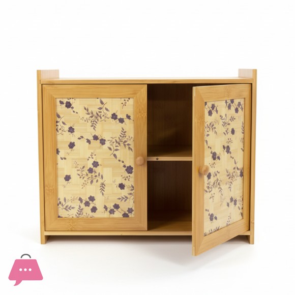 Bamboo Wood 2-Tiered Kitchen Pantry & Cabinet Counter