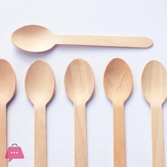 Bamboo Wood Fork & Spoon (100 Pieces)