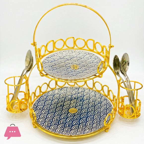 Brilliant 2 Tier Plates Stand Folk Set Holder