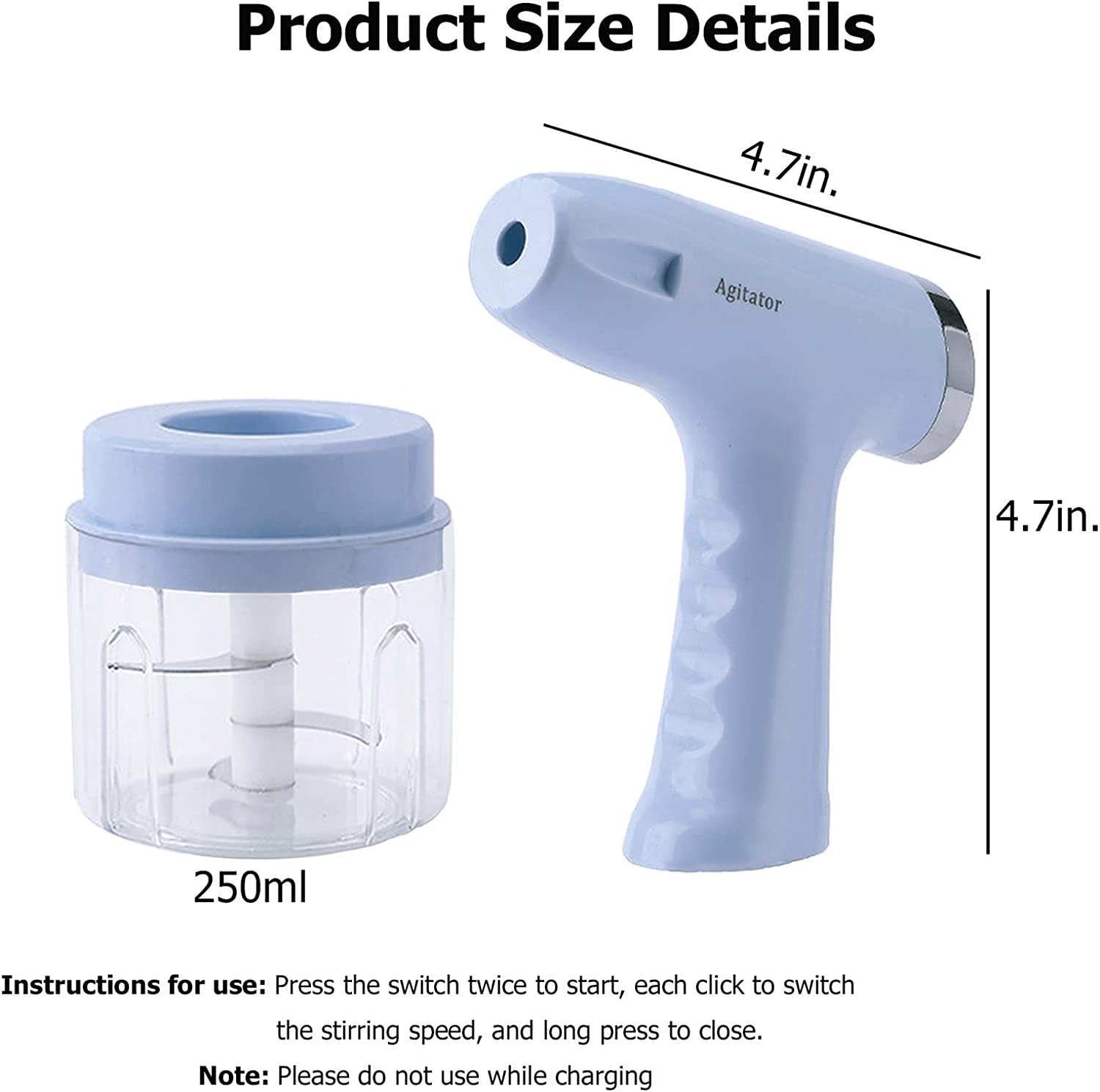 3 in 1 Wireless Electric Egg Beater and Garlic Chopper Wireless 3 Speed Mini Mixer Electric Food Blender Handheld Mixer