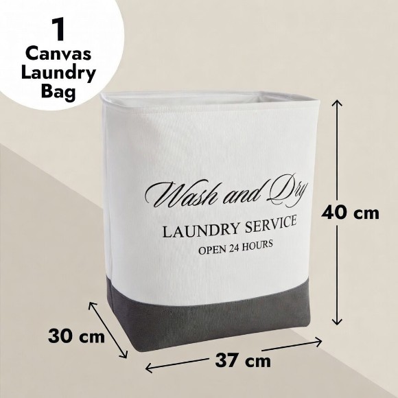 Canvas Laundry Basket for Bathroom Bedroom