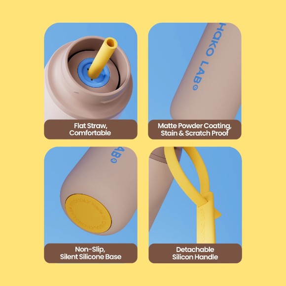 CHAKO LAB WATER BOTTLE MILK POD CERAMIC COATED - 520ML