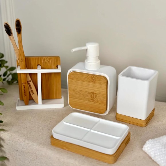 Classic Bathroom Essentials Set Poly Resin