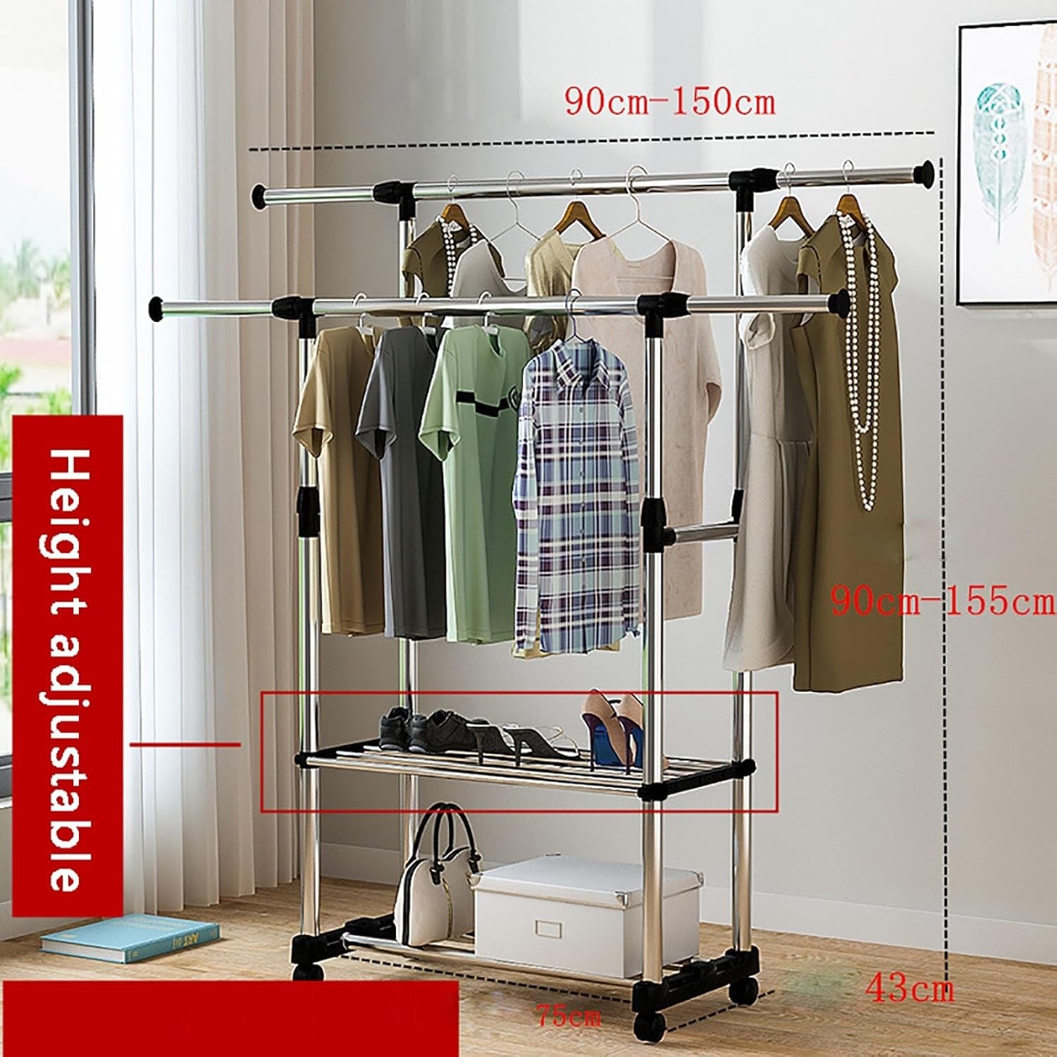 clothes-indoor-folding-clothes-rail-double-pole