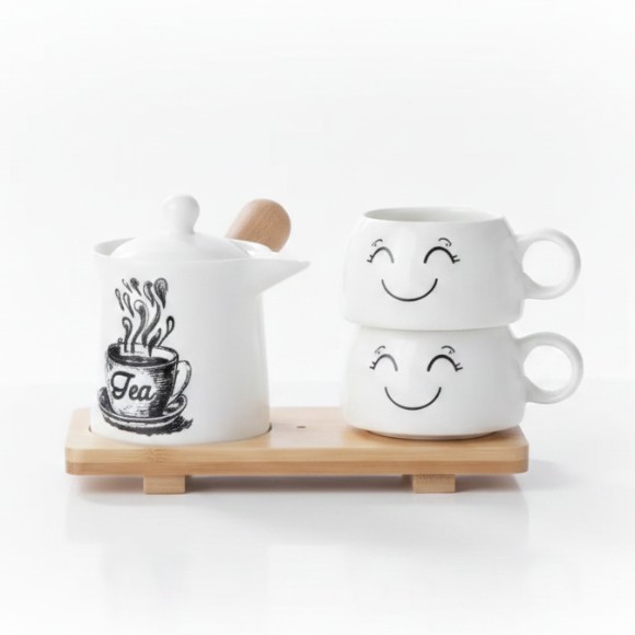Modern Smiley Face Tea-Coffee Set