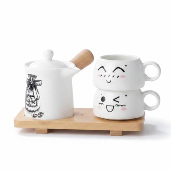 Modern Smiley Face Tea-Coffee Set