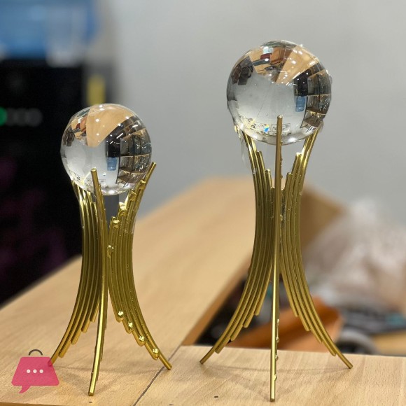 Crystal Ball Showpiece – Luxury Harmony Set - 2 Pcs