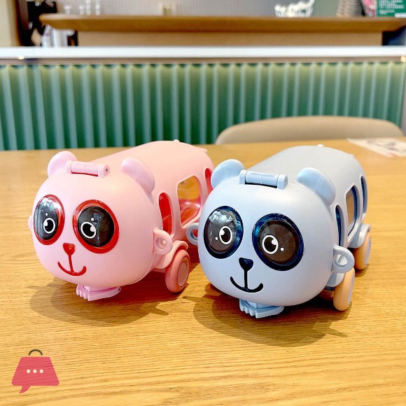 Cute Panda Bear Car Plastic Water Bottle with Straw 500ml