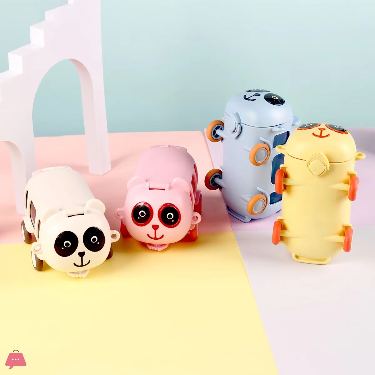 cute-panda-bear-car-plastic-water-bottle-with-straw-500ml