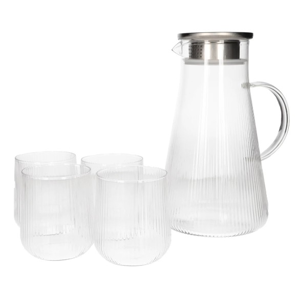 Danny Home 5-Piece Glass Juice Jar & Glasses Set