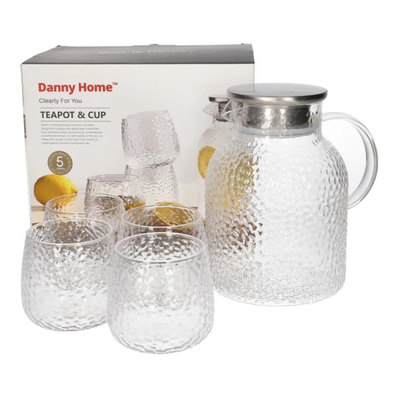 Danny Home 5-Piece Glass Juice Jar & Glasses Set