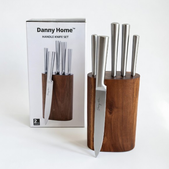 Danny Home 5 Piece Knife Set With Acacia Wood Block
