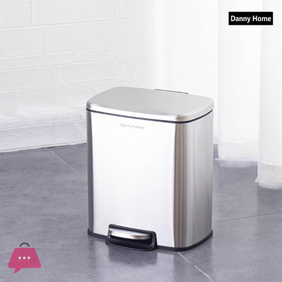 Danny Home 5L Stainless Steel Pedal Trash Can – Silver