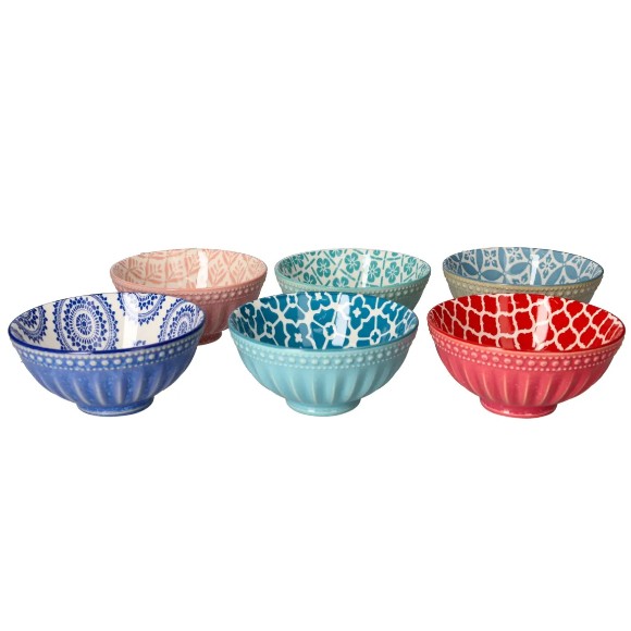 Danny Home Bohemian Design Soup Bowls 6Pcs 6Inch
