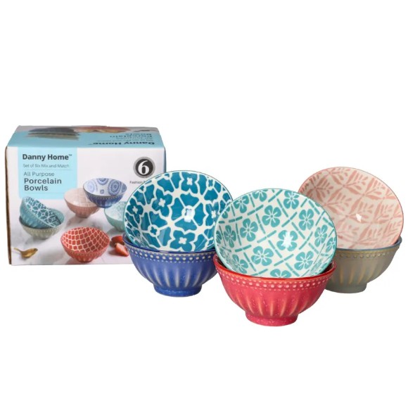 Danny Home Bohemian Design Sauce Bowls 6pcs 9.1cm