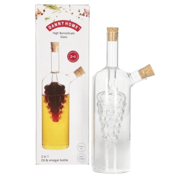 Danny Home Borosilicate 2 in 1 Oil & Vinegar Bottle 315ml