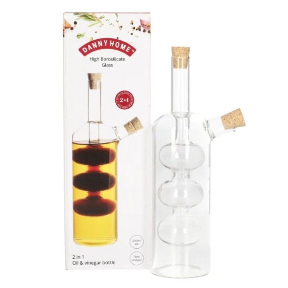 Danny Home Borosilicate 2 in 1 Oil & Vinegar Bottle 320ml
