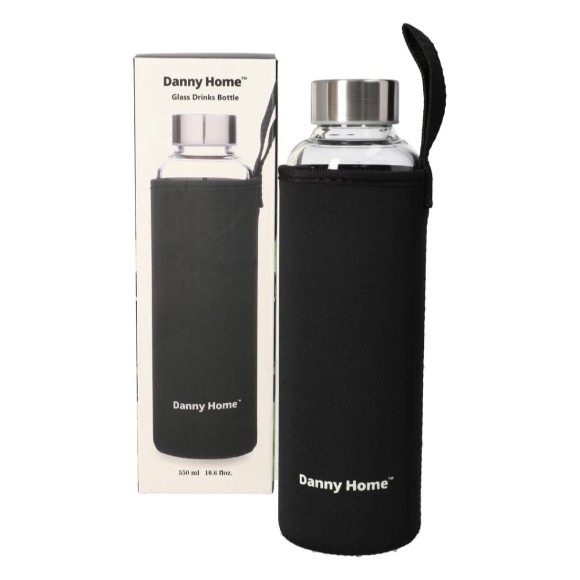 Danny Home Borosilicate Glass Bottle with Neoprene Cover - 550ml