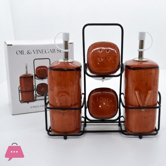 Danny Home Ceramic Spice and Oil Bottle Dispenser Set