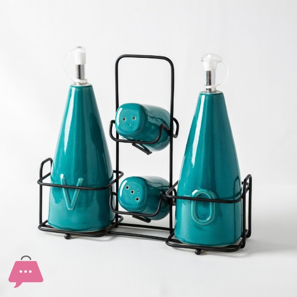 Danny Home Ceramic Spice and Oil Bottle Dispenser Set