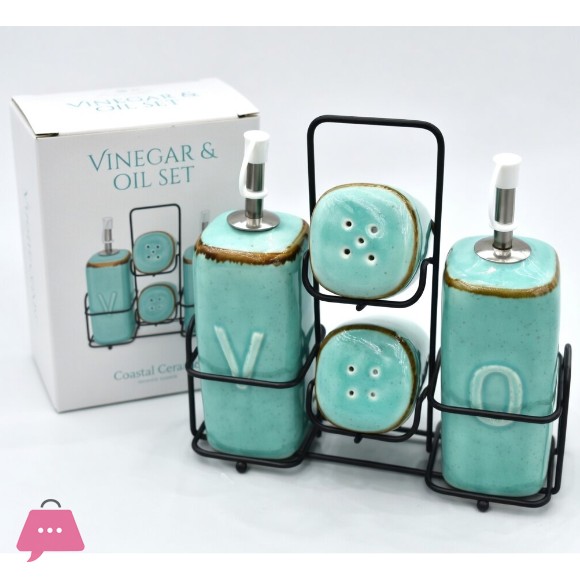 Danny Home Ceramic Spice and Oil Bottle Dispenser Set