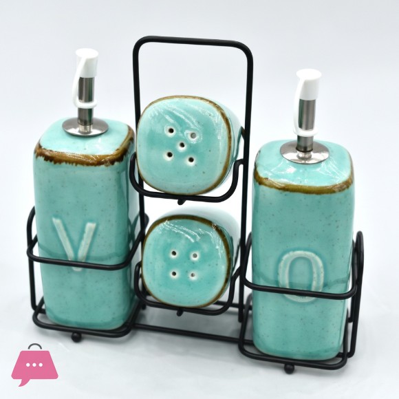 Danny Home Ceramic Spice and Oil Bottle Dispenser Set