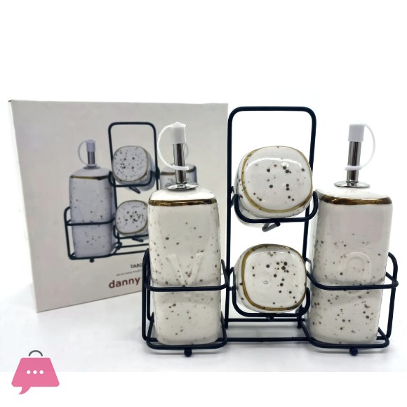 Danny Home Ceramic Spice and Oil Bottle Dispenser Set