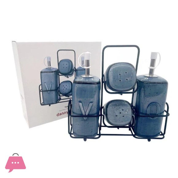 Danny Home Ceramic Spice and Oil Bottle Dispenser Set