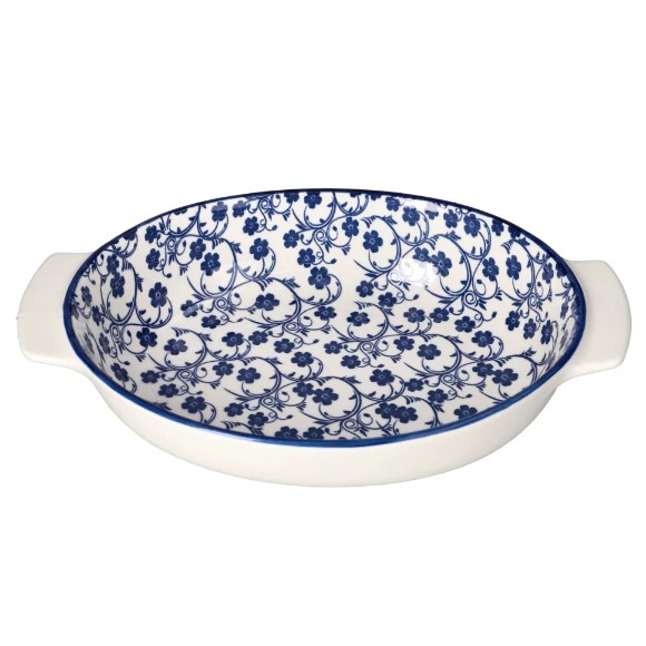 Danny Home Round Floral Design Casserole Dish 9Inch