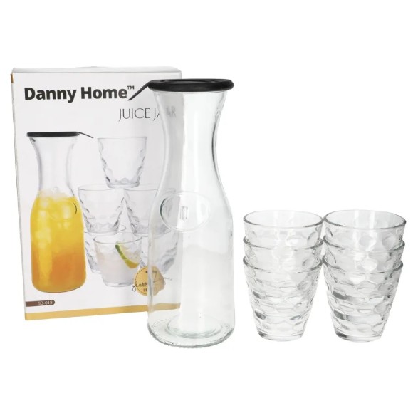 Danny Home Glass Juice Jar Set 7Pcs 1Liter