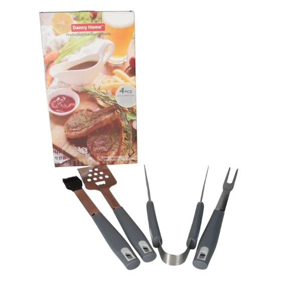 Danny Home Silver & Grey Professional Barbecue Tools 4Pcs