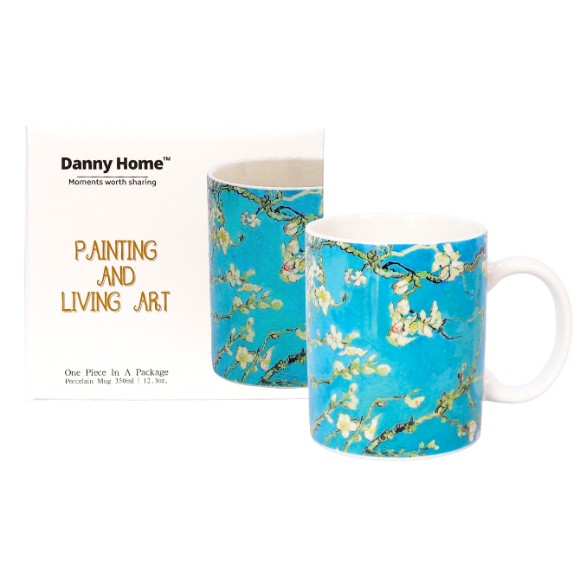 Danny Home Painting and Living Art Blue Floral Mug 350ml