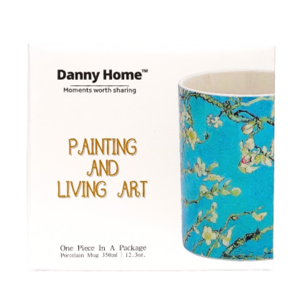 Danny Home Painting and Living Art Blue Floral Mug 350ml
