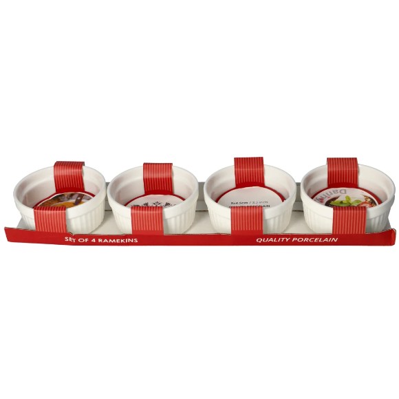 Danny Home Porcelain White Ramekin 3.5Inch 4Pcs