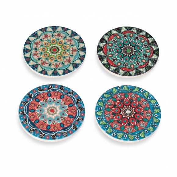 Danny Home Porcelain Bohemian Design Coasters 10cm 1Pcs