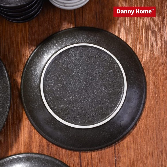 Danny Home Porcelain Black Dinner Plate 1Piece 10.5Inch