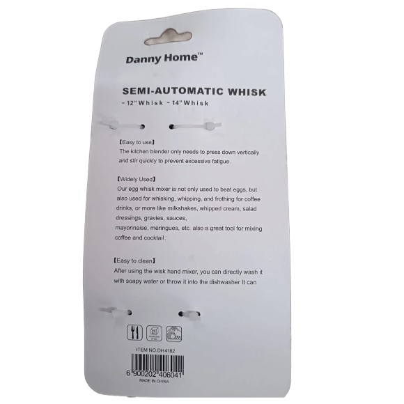 Danny Home Semi-Automatic Whisk-Egg Beater 2 Piece