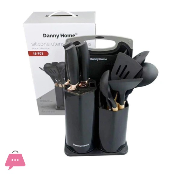 Danny Home Silicone Kitchen Utensils Set Cooking Utensils Knife Kitchen Tools Set - 19 Pcs