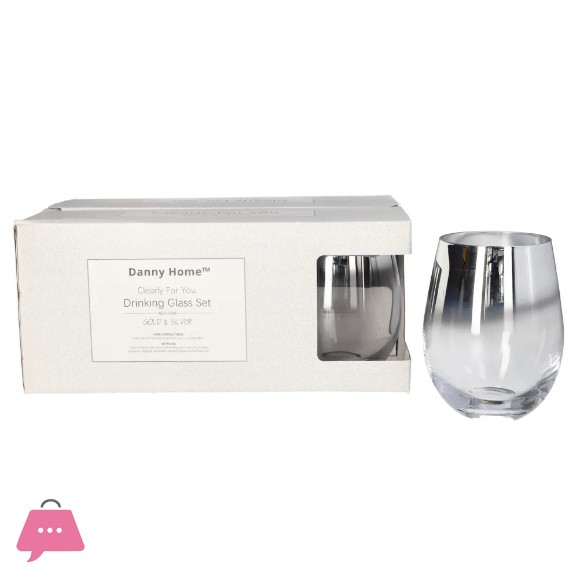 Danny Home Silver Tumbler Glasses 6Pcs