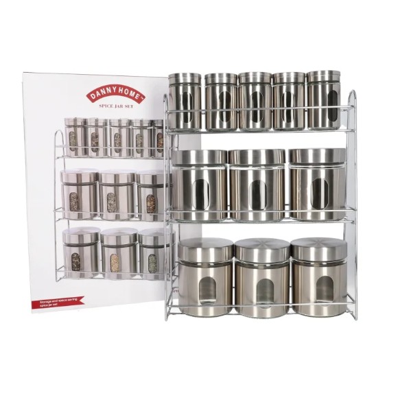 Danny Home Spice Bottle Set with Stand 12Pcs